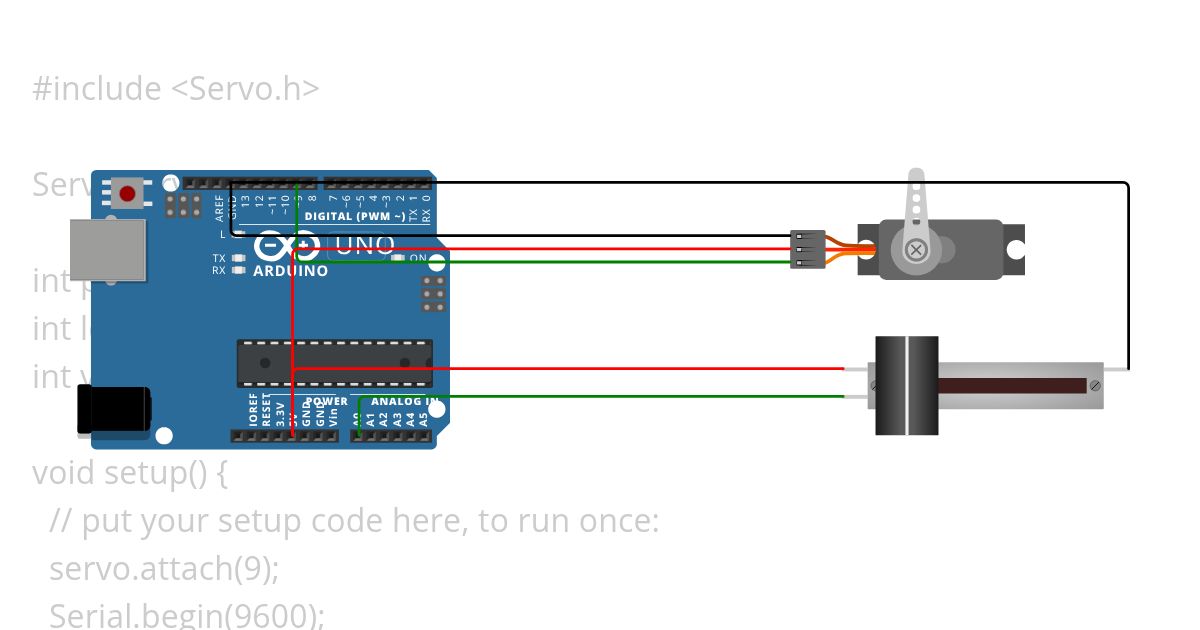 Potensio with Servo simulation