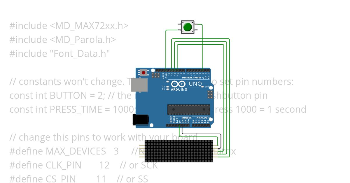 Stopwatch LED Matrix simulation