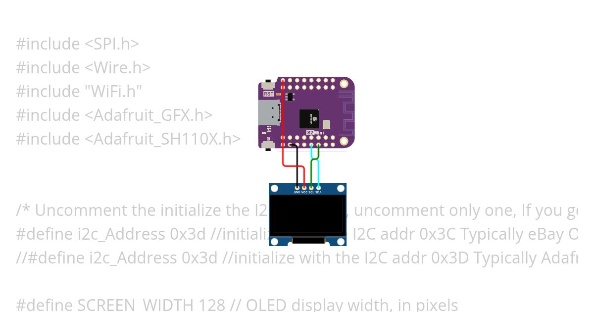 Wemos S2 mini Display scan simulation