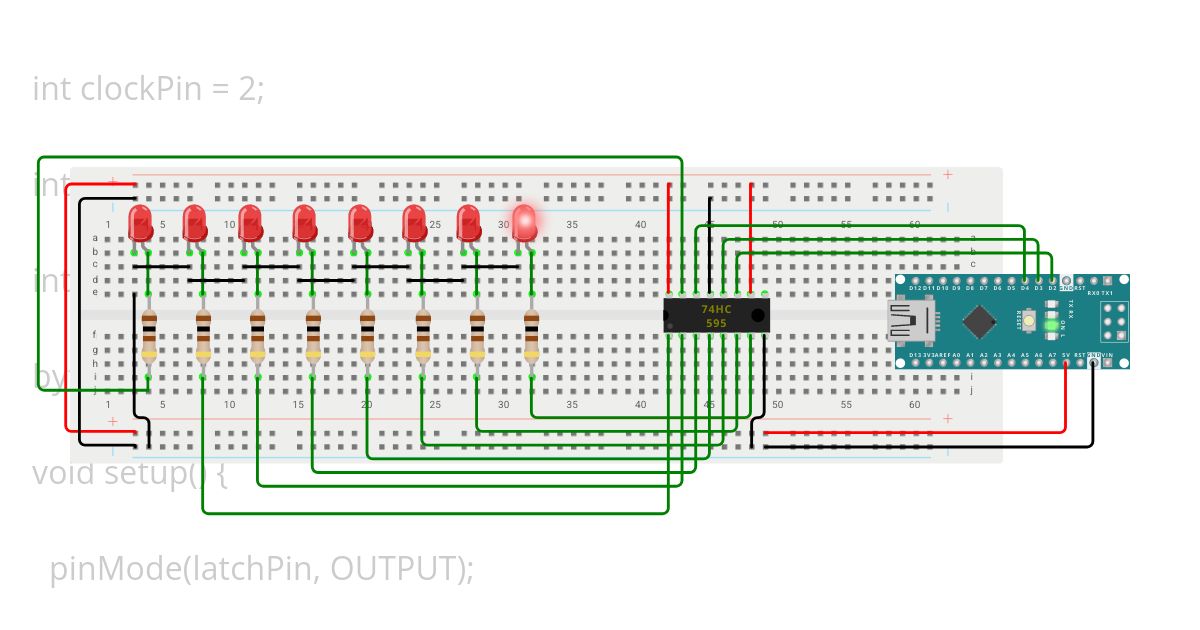 74HC595/1 simulation