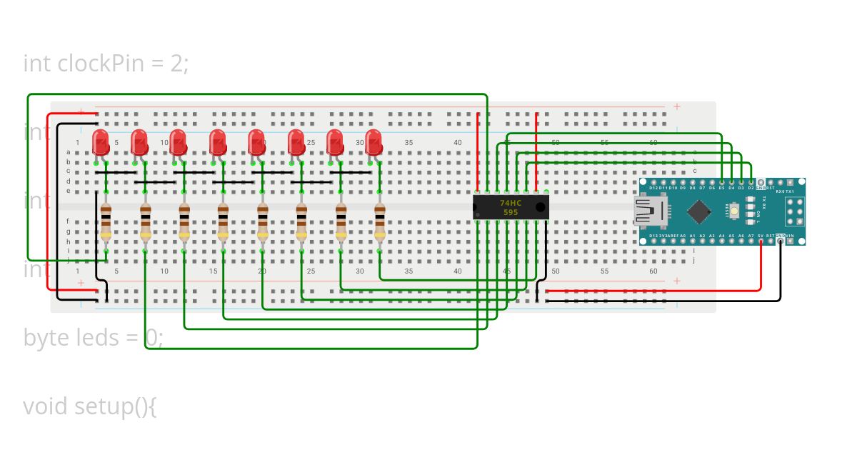 74HC595/2 LedParkakligi simulation