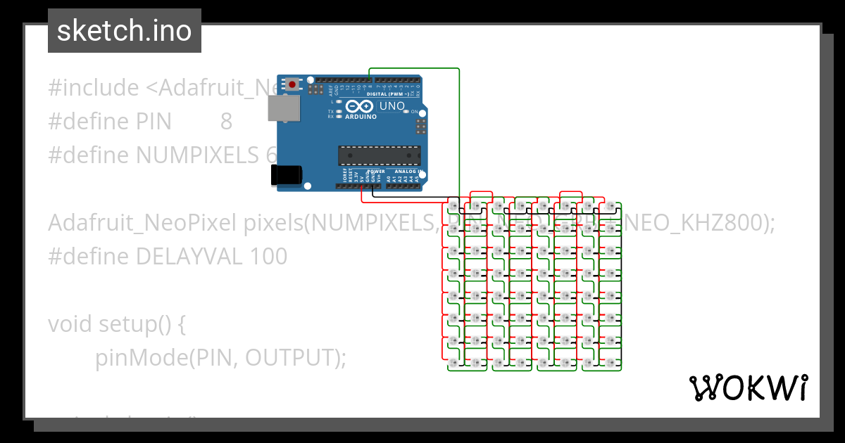 8x8 Array Wokwi Esp32 Stm32 Arduino Simulator 6315