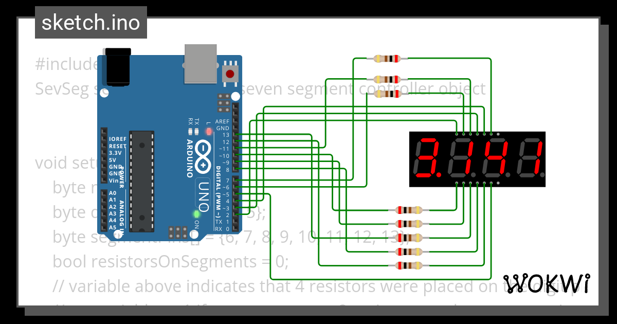 4 Digit 7 Segment Copy Wokwi Esp32 Stm32 Arduino Simulator 6340