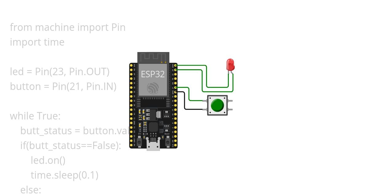 ESP32 LED with switch simulation