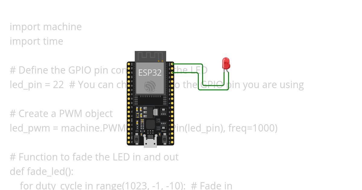 ESP32 LED Fading simulation