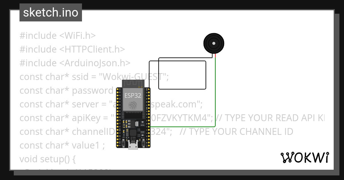 Buzzer wokwi esp32 stm32 arduino simulator
