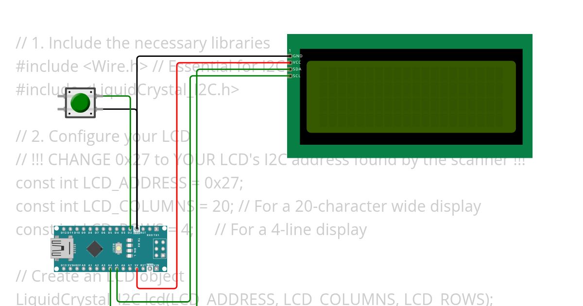 LCD und LED Ein Aus Anzeige simulation