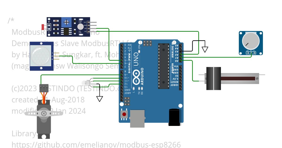 ArduUno ModbusRtu Demo simulation