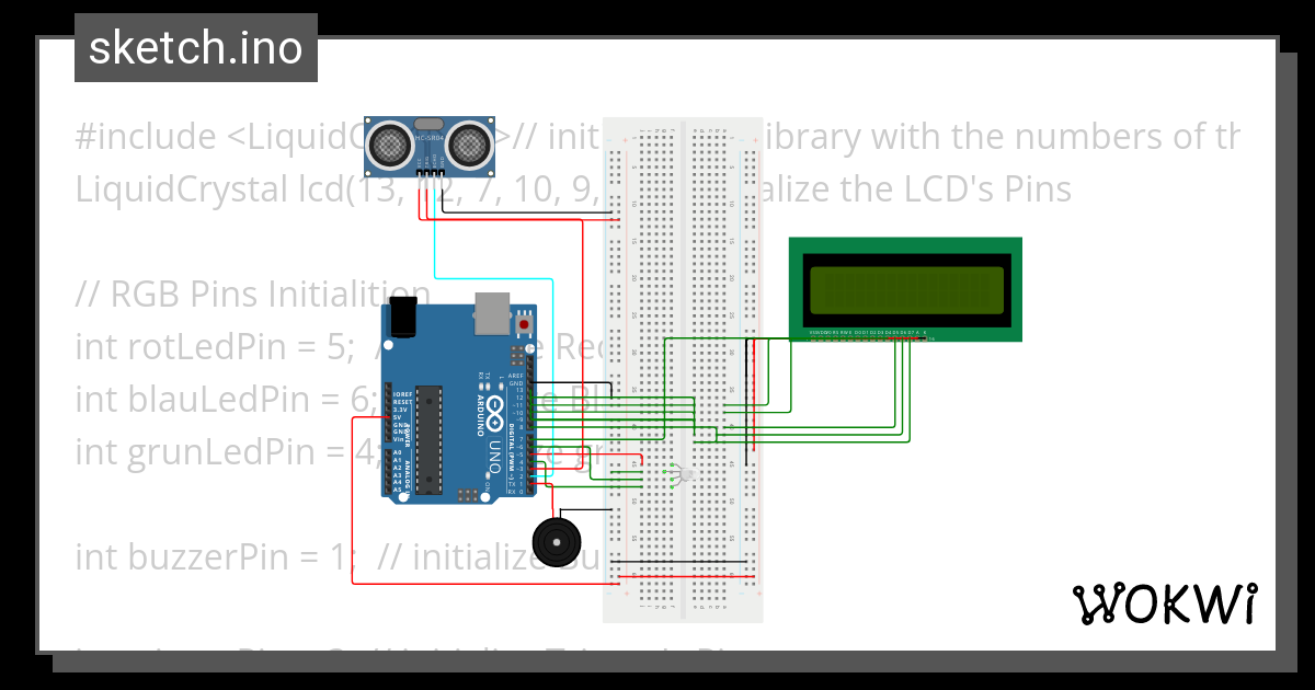 Einparkhilfe - Wokwi ESP32, STM32, Arduino Simulator