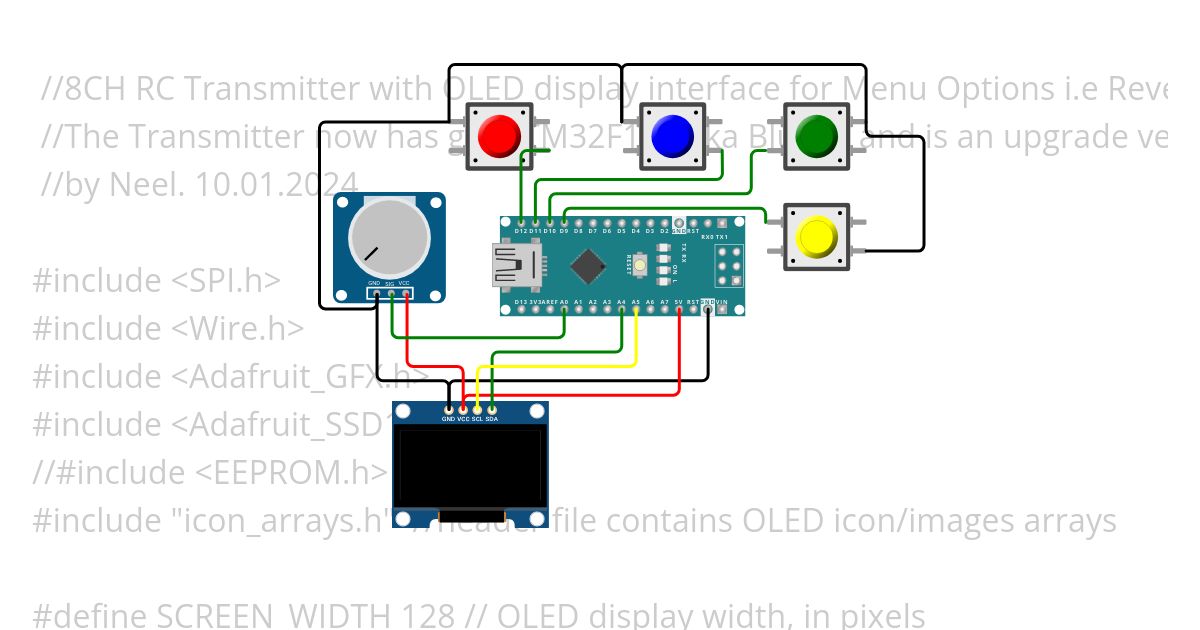 menu for RC Transmitter Test  simulation