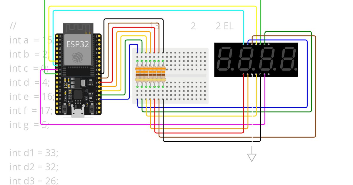 7 segment 0 - 9999 Copy simulation