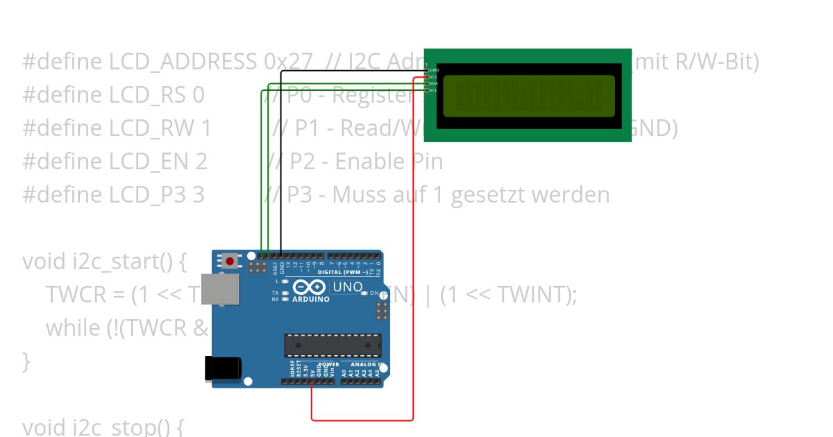lcd i2c funktionstüchtig simulation