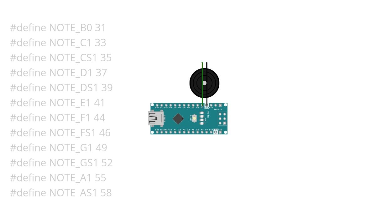 Tetris Theme Arduino Nano simulation