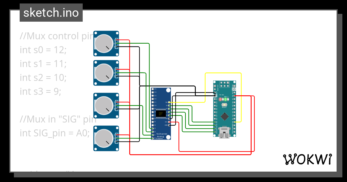 multiplexer - Wokwi ESP32, STM32, Arduino Simulator