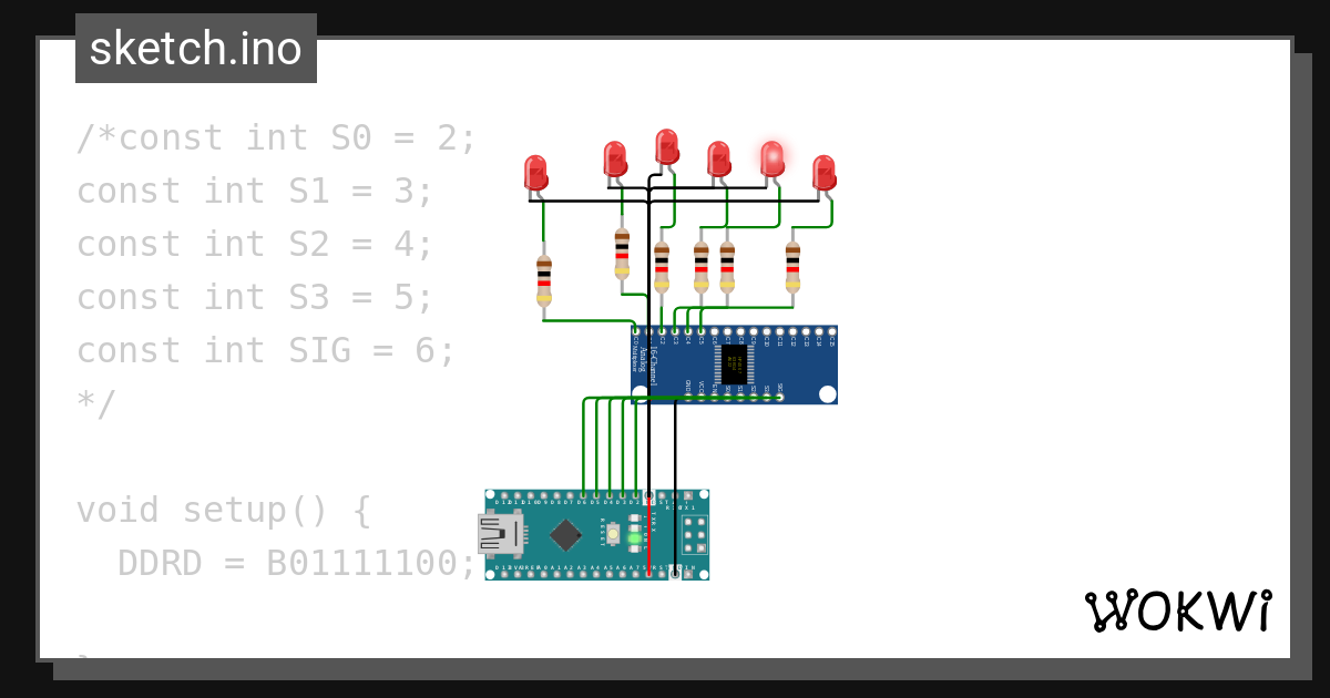 Multiplexer - Wokwi ESP32, STM32, Arduino Simulator