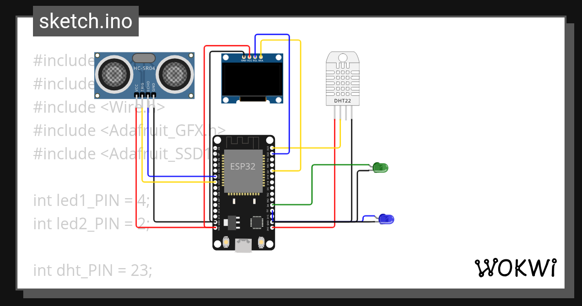 Lab 03 - Display Temp, Humi and Ultrasonic values by OLED SH110X! (15. ...