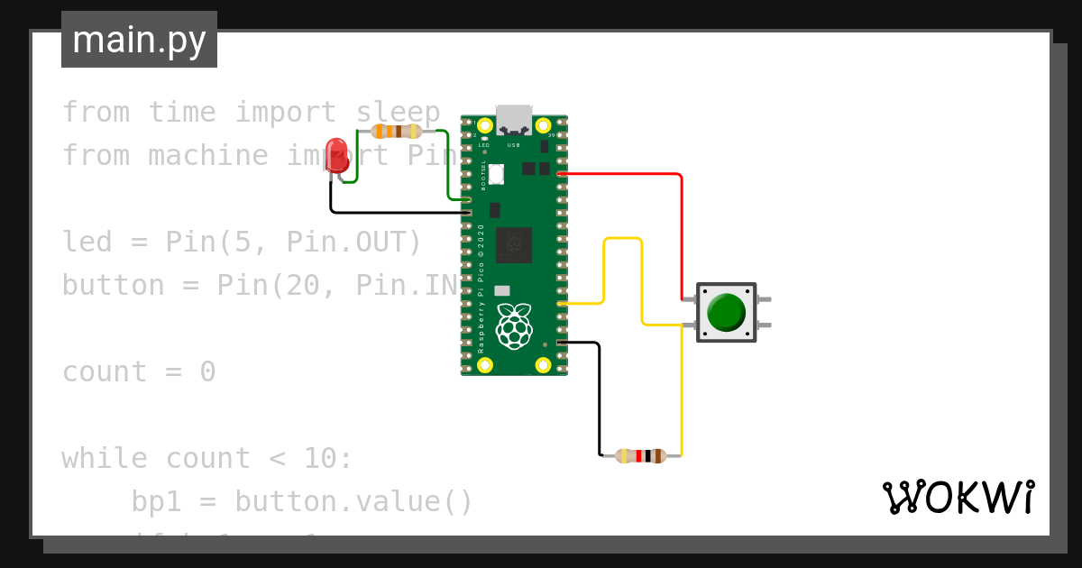 Led button wokwi esp32 stm32 arduino simulator