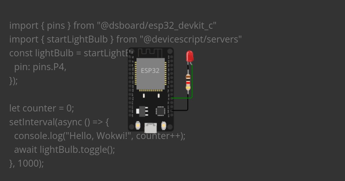 DeviceScript Blinky+ on ESP32 Copy