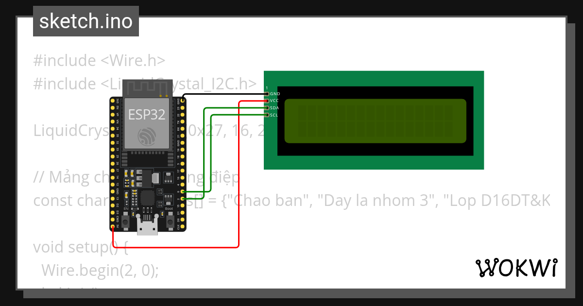 I2C - Wokwi ESP32, STM32, Arduino Simulator
