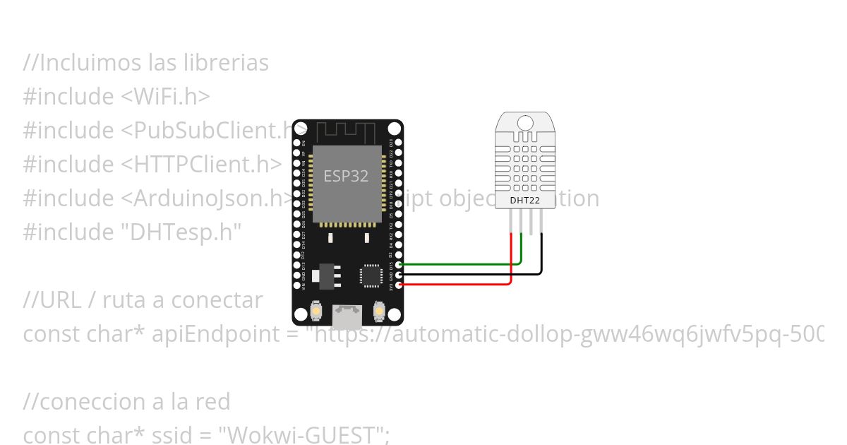 ejemplo de conector de un sersor de temperatura a un servidor web simulation