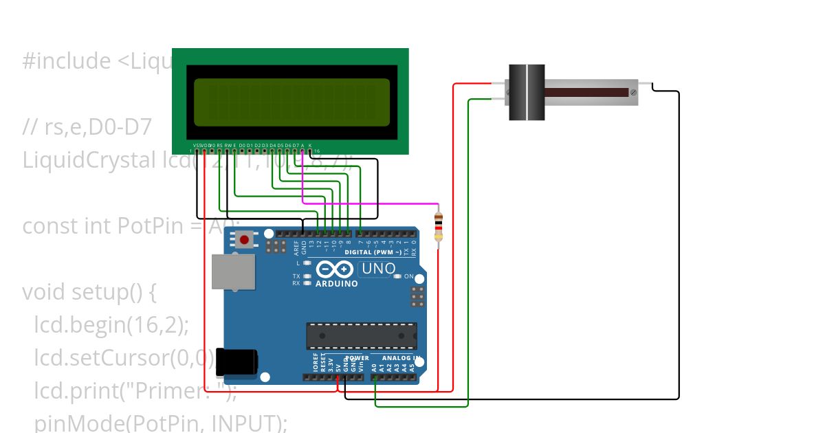 led display 16x2 simulation