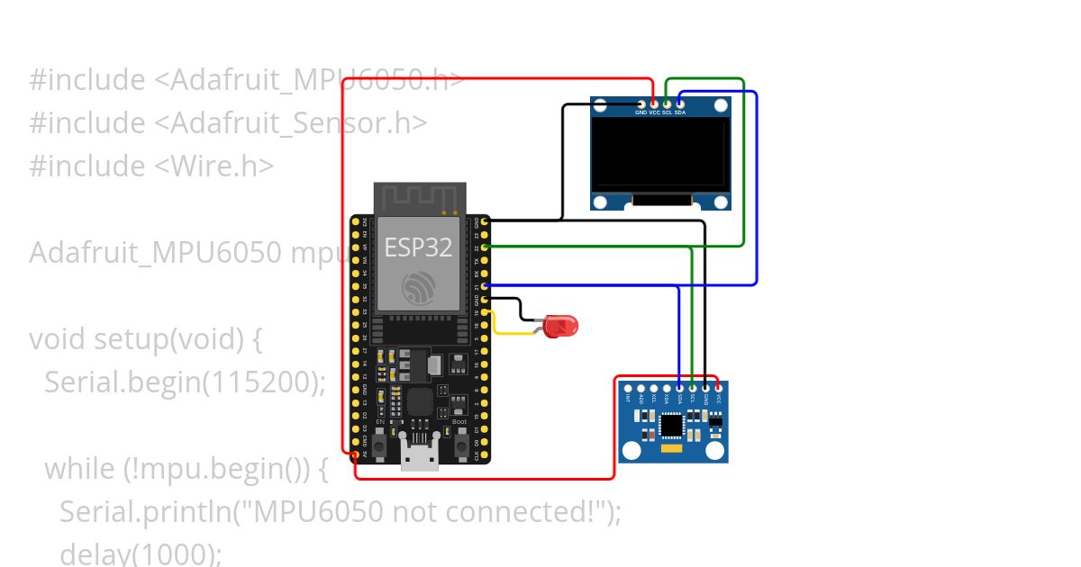MPU 6050 6-Axis Accel & Gyro Sample by Izal simulation