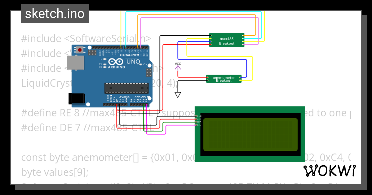 Anemometer - Wokwi ESP32, STM32, Arduino Simulator