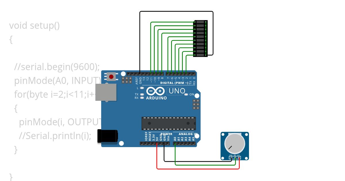 ledky s potenciometrom Copy simulation