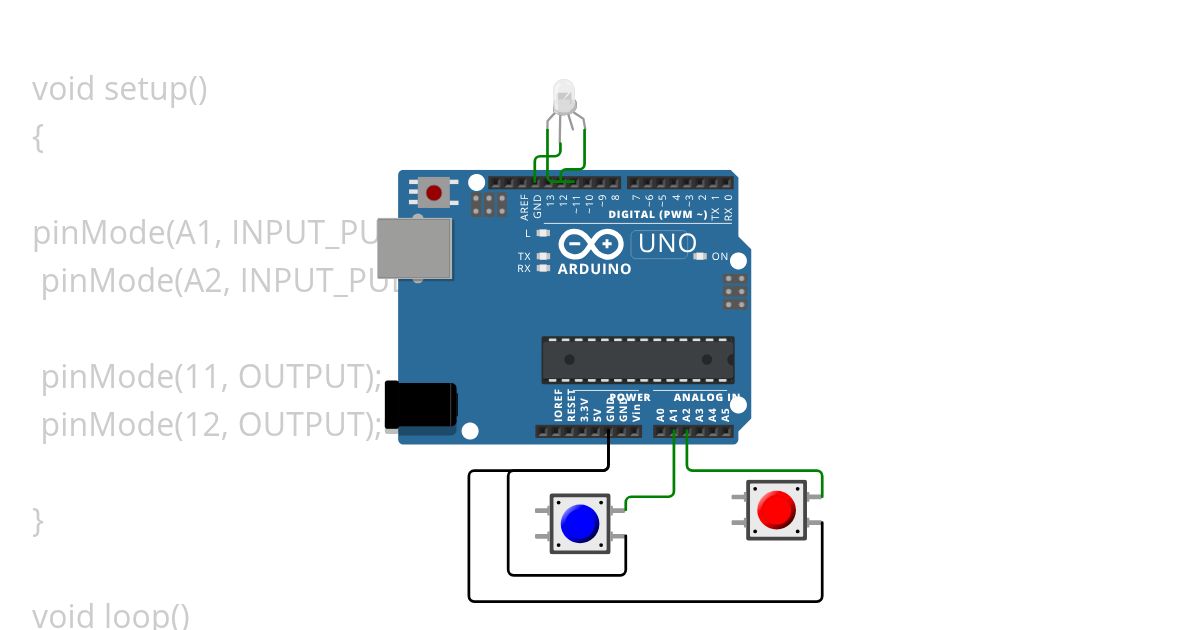 tlačidlo a ledka Copy simulation