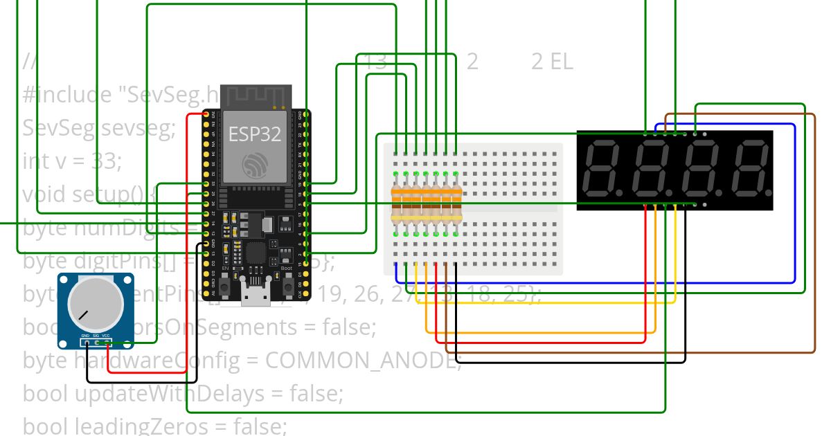 7 segment 0 - 9999 test simulation
