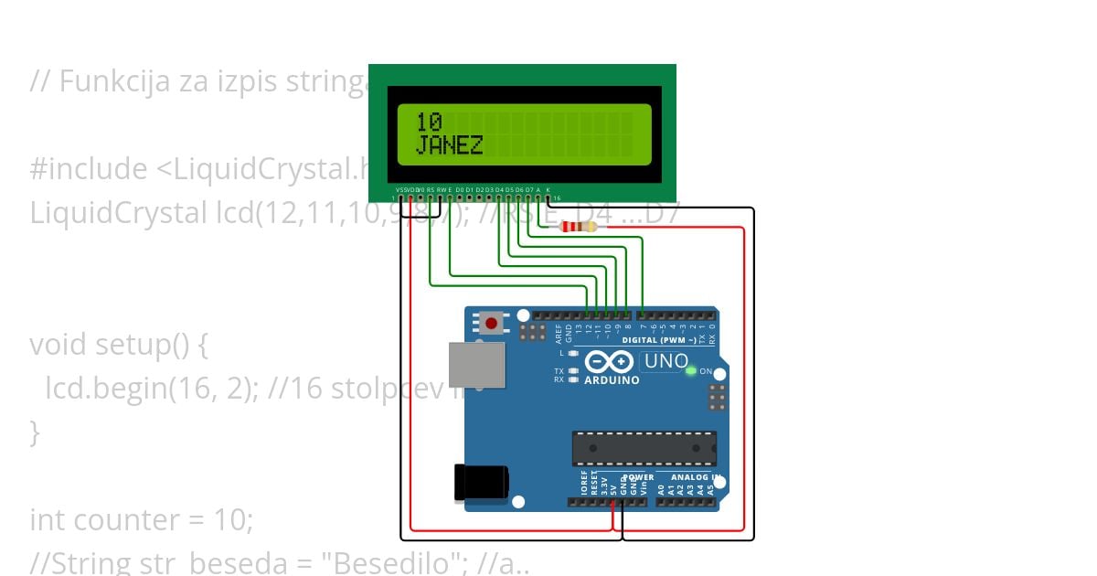 LCD zaslon - 3.Vaja simulation