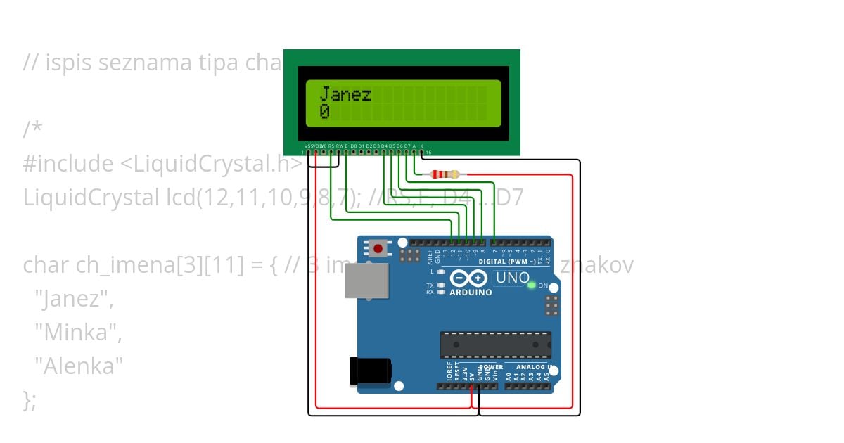 LCD zaslon - 4.Vaja simulation