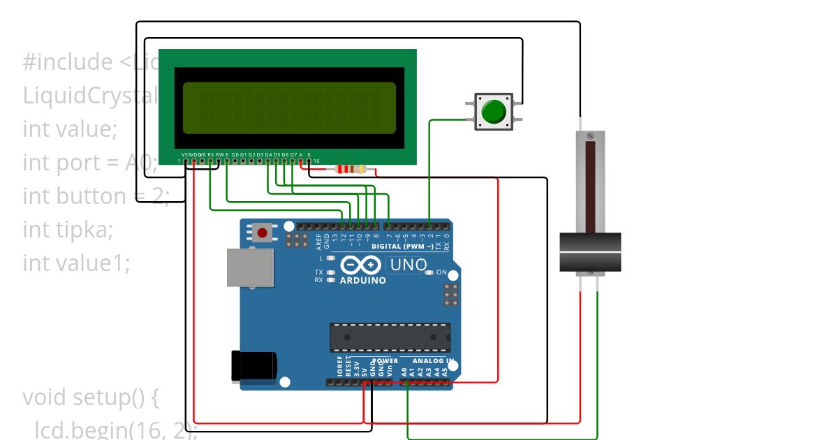 lcd 5potmeter,button simulation