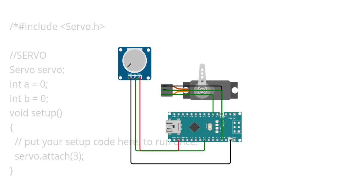 servo , potenciometr simulation