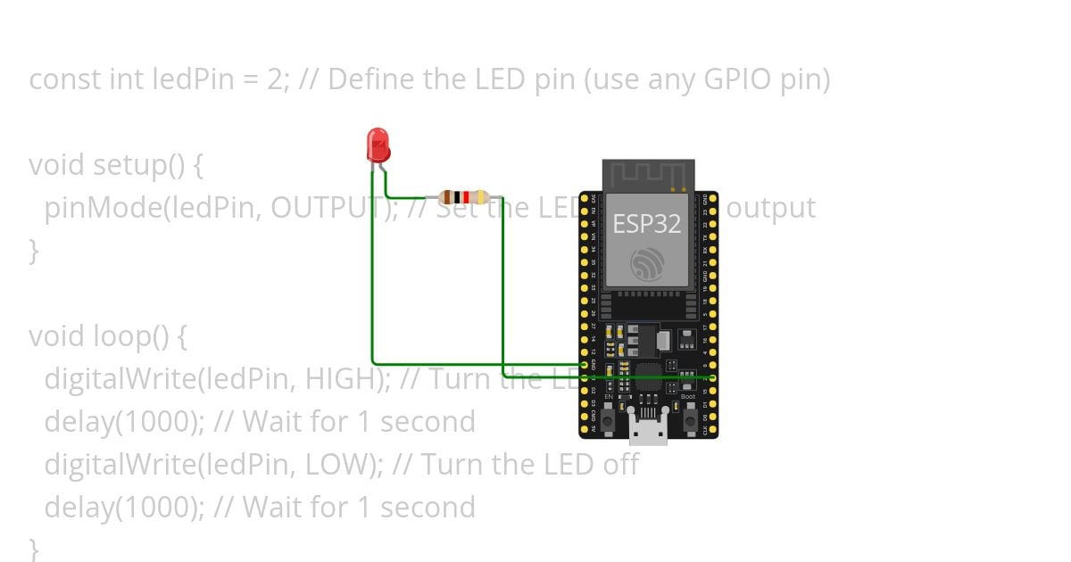 ESP32 External LED Blink_Naimish simulation