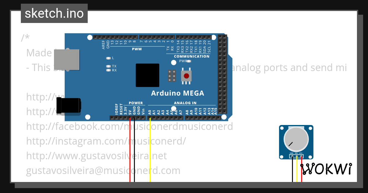 1 pot Wokwi ESP32, STM32, Arduino Simulator
