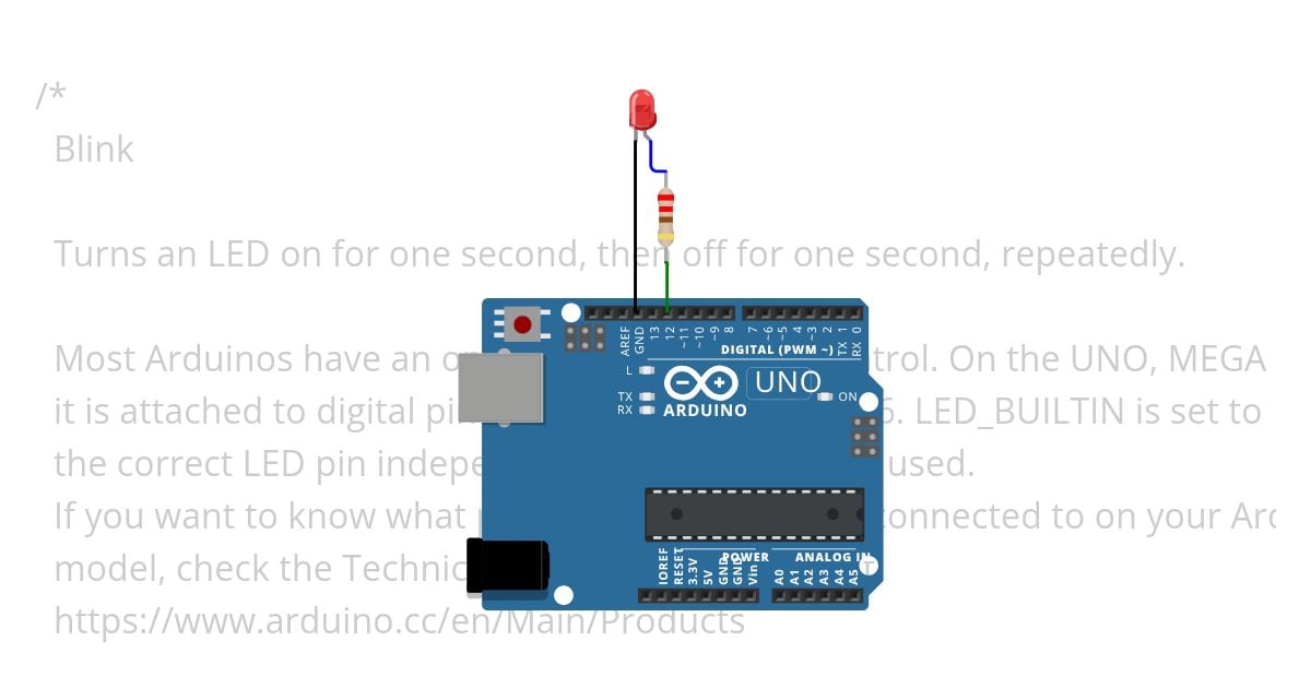 External LED blink on Arduino UNO_Naimish simulation