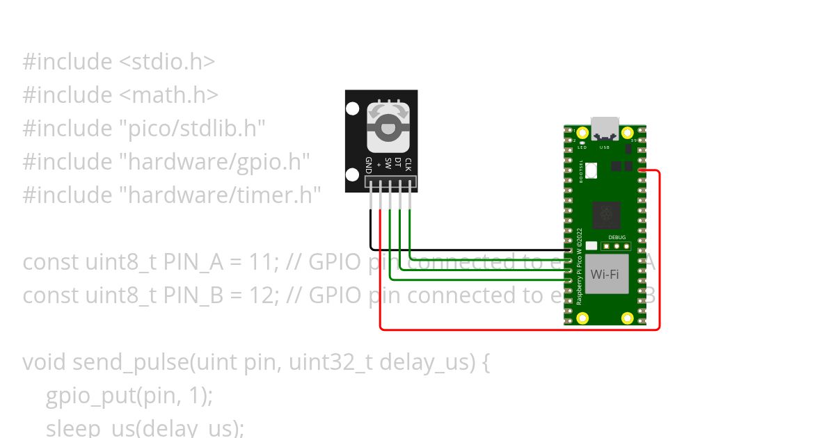 C++ Rotary encoder switch output Example simulation