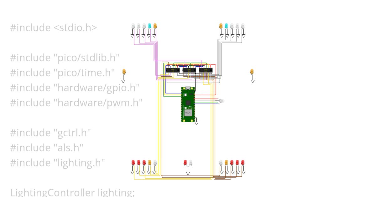 C++ INDEV Pico BCM Light controller simulation