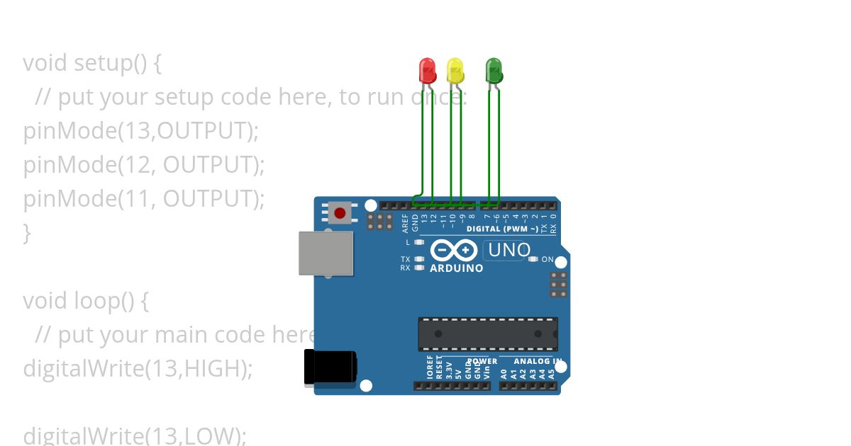 Traffic light using pushbutton Copy simulation