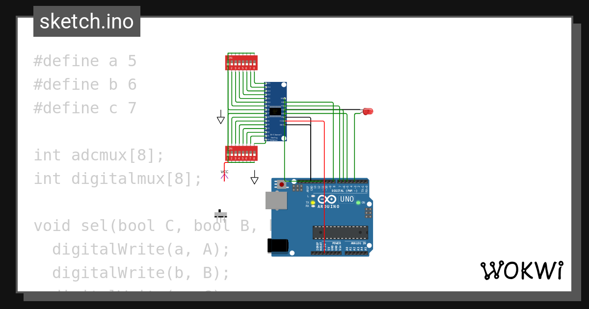 multiplexer - Wokwi ESP32, STM32, Arduino Simulator