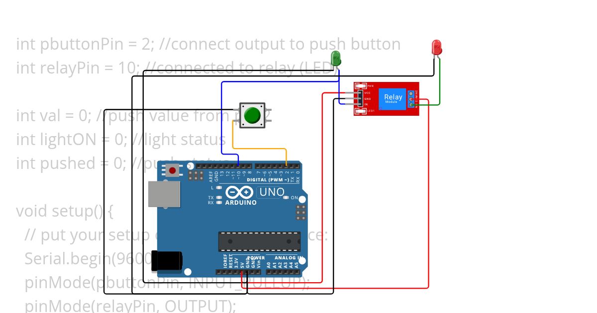RelayLEDPushButton simulation
