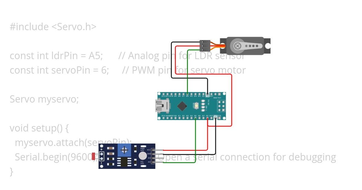 Servo Control Using LDR simulation