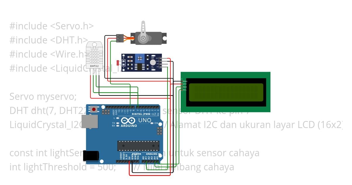  penyiraman tanaman otomatis dengan sensor kelembaban tanah dan sensor cahaya  simulation