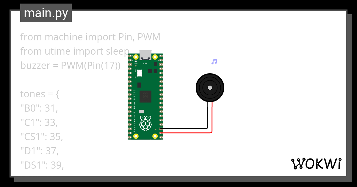 Music Buzzer Wokwi Esp32 Stm32 Arduino Simulator