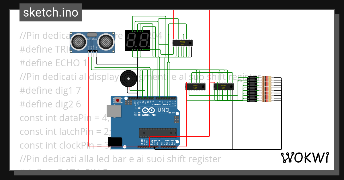 Sensore di parcheggio 2.0 - Wokwi ESP32, STM32, Arduino Simulator