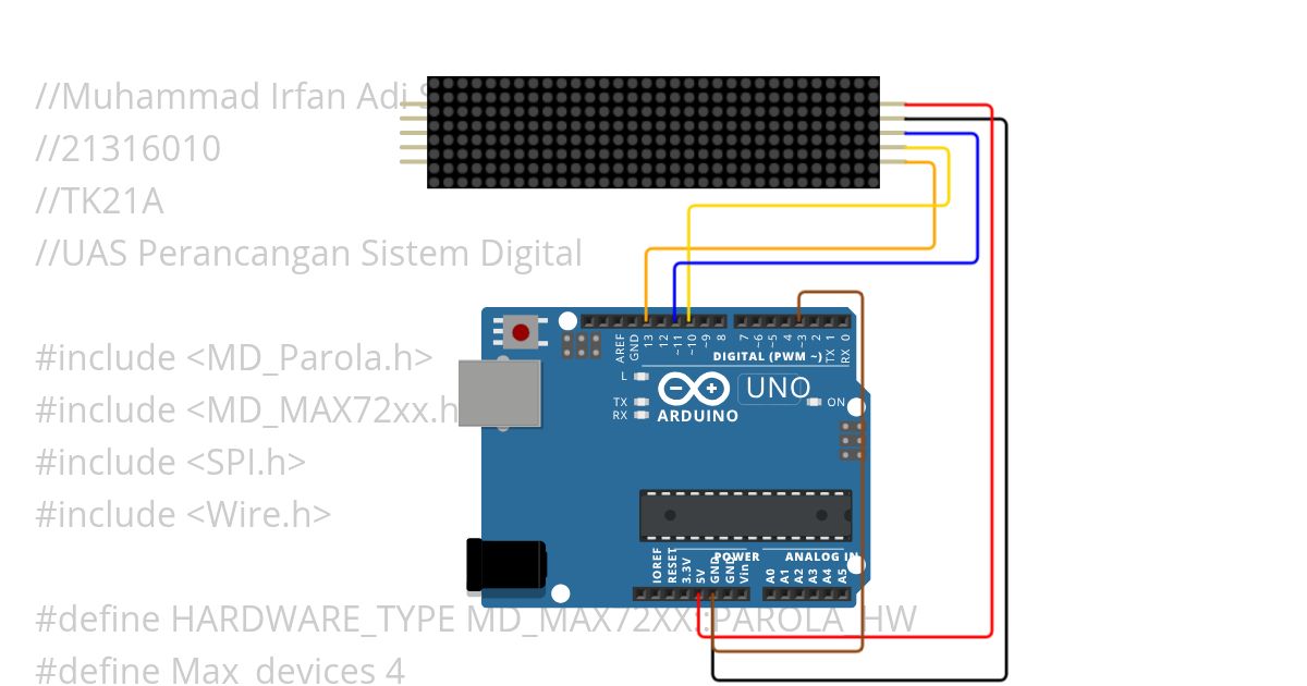 Dot MATRIX Arduino uno simulation