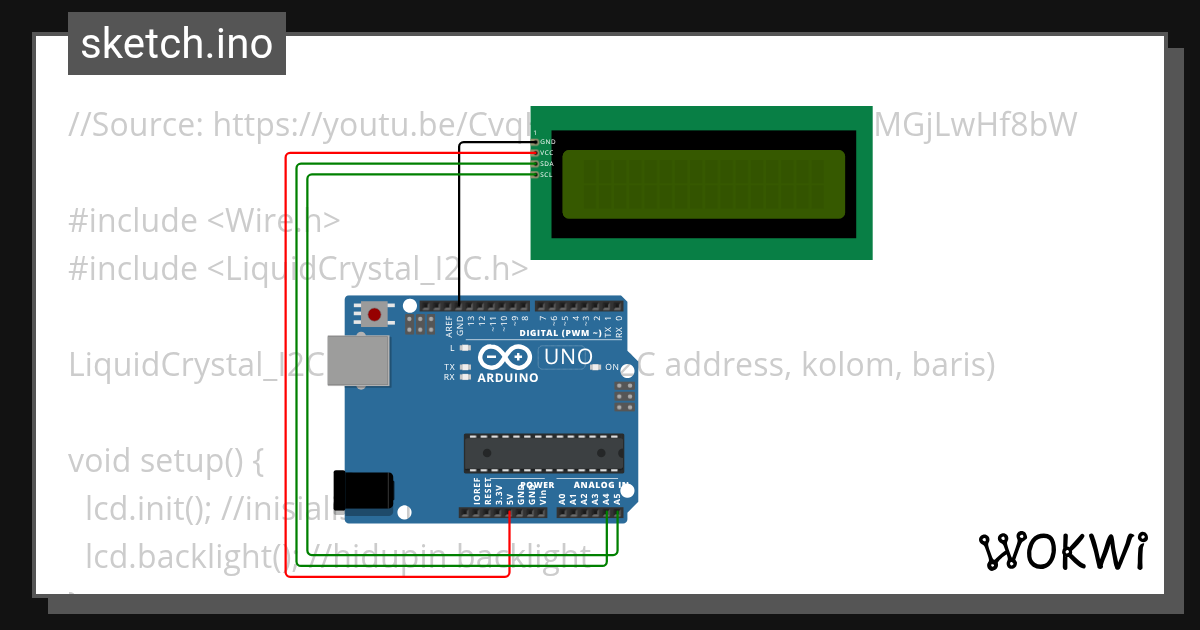 I2C LCD - Wokwi ESP32, STM32, Arduino Simulator