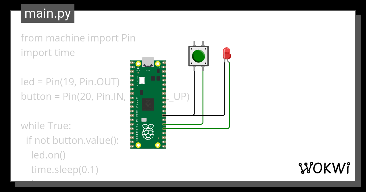 Push Button Raspberry Pi Wokwi Esp Stm Arduino Simulator