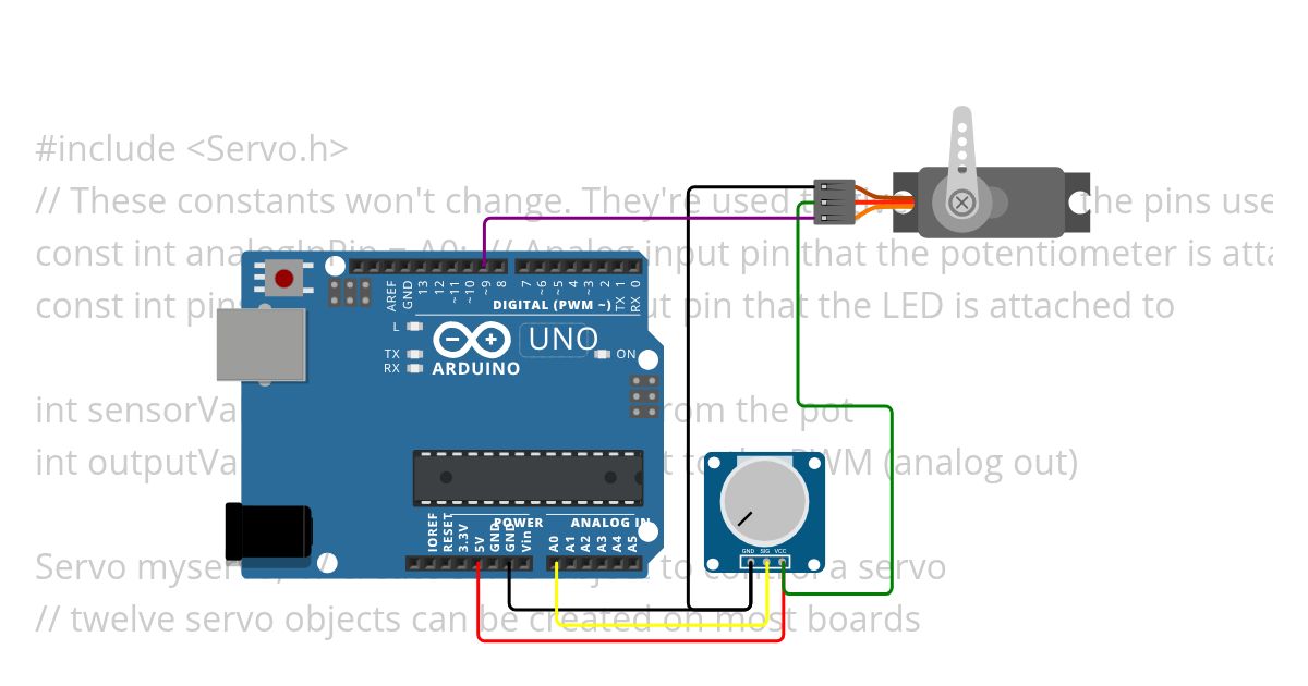POT + SERVO DEMO simulation